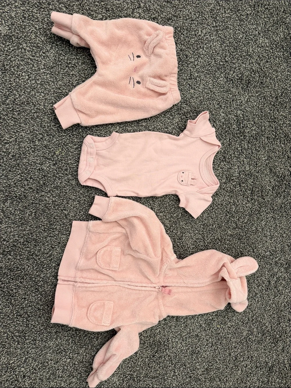 Carter's Light Pink 3-Piece Baby Matching Set - Hoodie, Bodysuit, Pants